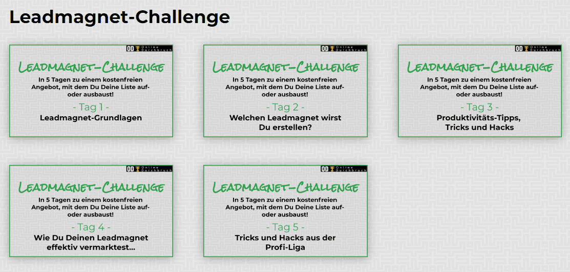 Online-Business Bundle Leadmagnet-Challenge